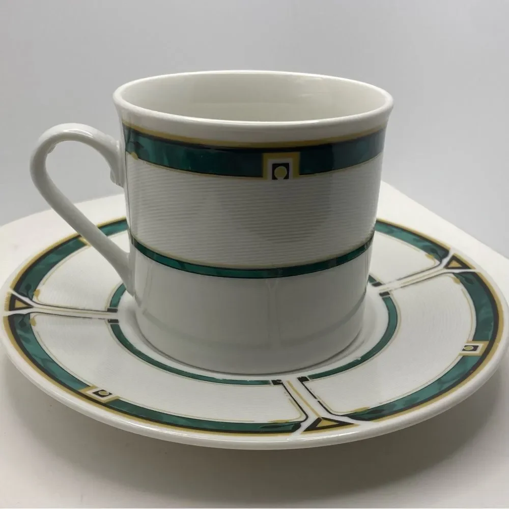 Vintage Lynns Fine China Cup & Flat-Bottom Saucer Sets (2)